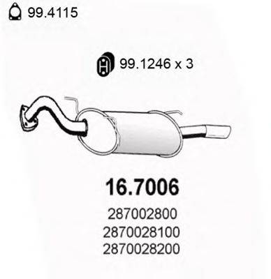 ASSO 167006 Глушник вихлопних газів кінцевий