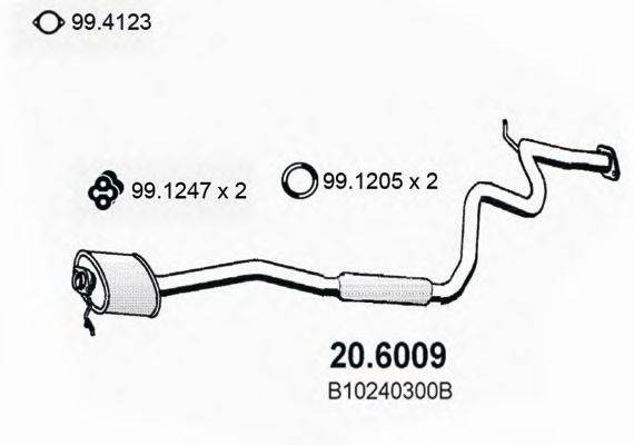 MAZDA B10240300B Середній глушник вихлопних газів