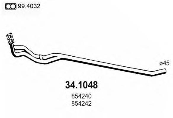 OPEL 854242 Труба вихлопного газу