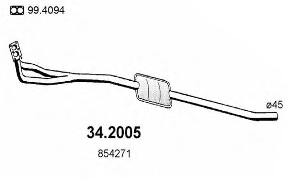 ASSO 342005 Передглушувач вихлопних газів