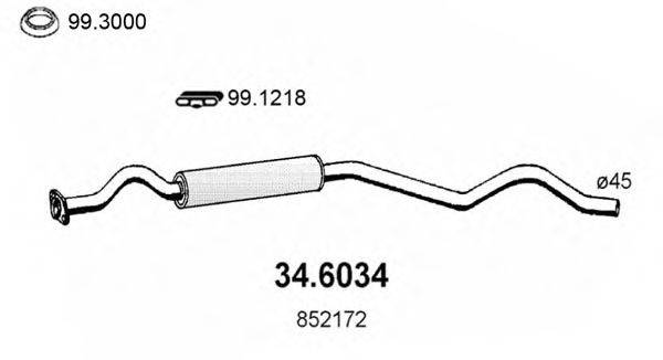 OPEL 852421 Середній глушник вихлопних газів