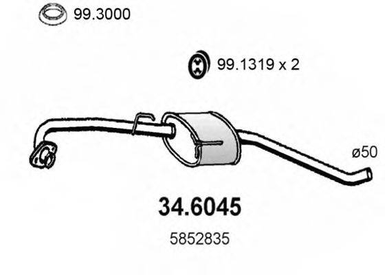 ASSO 346045 Середній глушник вихлопних газів