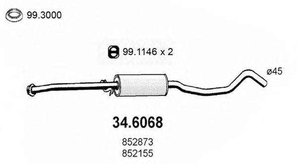 ASSO 346068 Середній глушник вихлопних газів