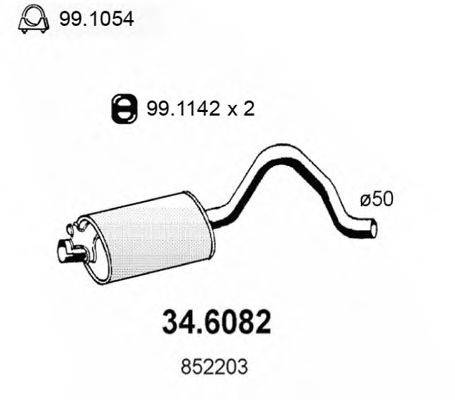 ASSO 346082 Середній глушник вихлопних газів