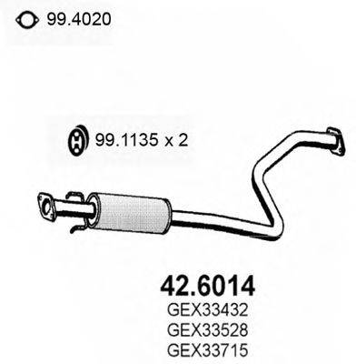 ROVER/AUSTIN GEX33715 Середній глушник вихлопних газів