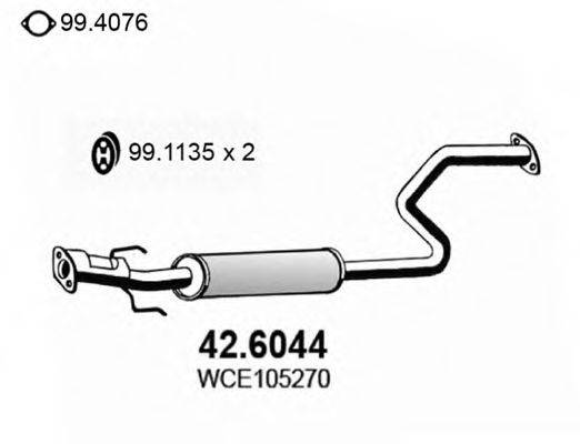 ROVER/AUSTIN WCE104880 Середній глушник вихлопних газів