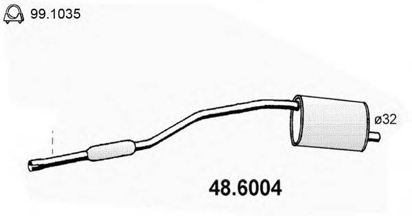 ASSO 486004 Середній глушник вихлопних газів