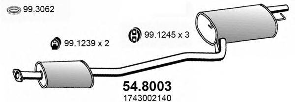 ASSO 548003 Середній/кінцевий глушник ОГ