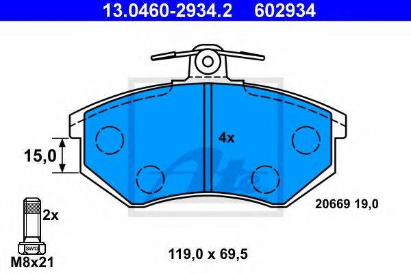 VAG 8A0 698 151 B Комплект гальмівних колодок, дискове гальмо