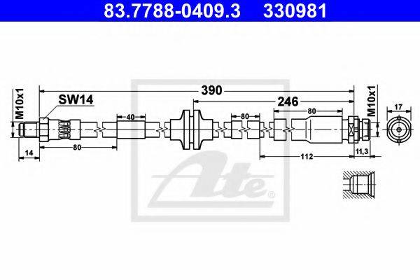 FORD 3M512282DE Гальмівний шланг