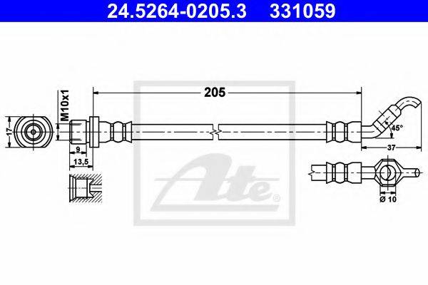 TOYOTA 90947-02F16 Гальмівний шланг