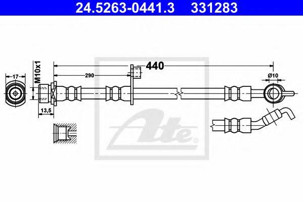 TOYOTA 9094702K02 Гальмівний шланг