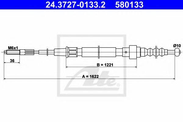 TEXTAR 44002200 Трос, стоянкова гальмівна система