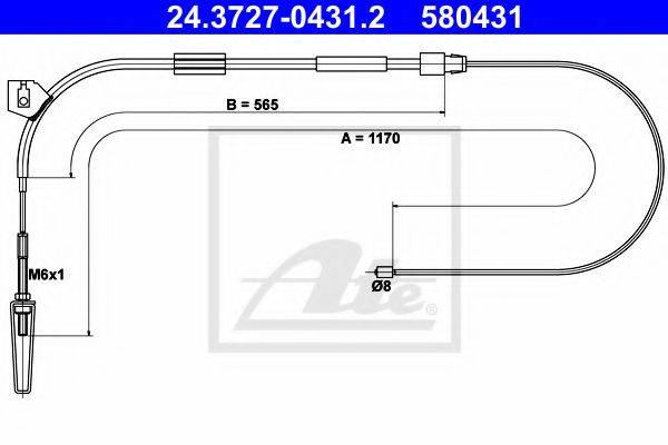 MERCEDES-BENZ 1684202085 Трос, стоянкова гальмівна система