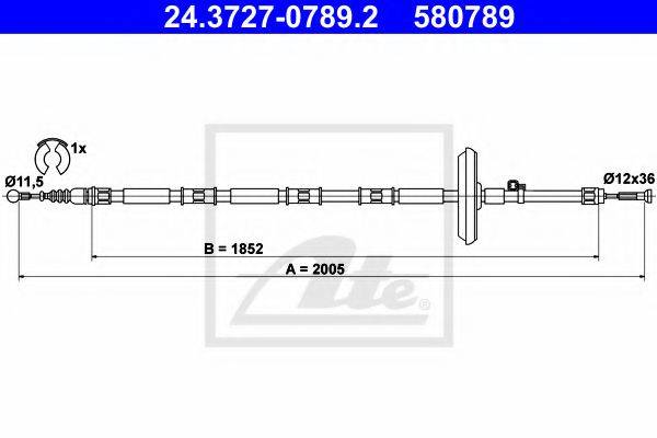 OPEL 13227133 Трос, стоянкова гальмівна система