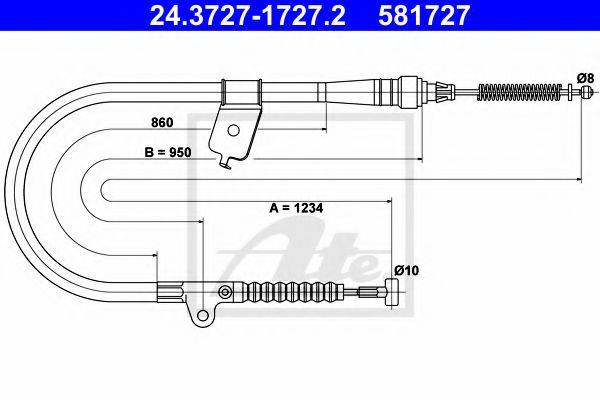 NISSAN 365319C006 Трос, стоянкова гальмівна система