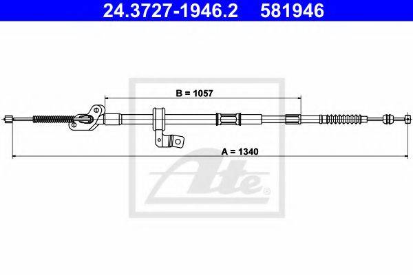 NIPPARTS J16338 Трос, стоянкова гальмівна система