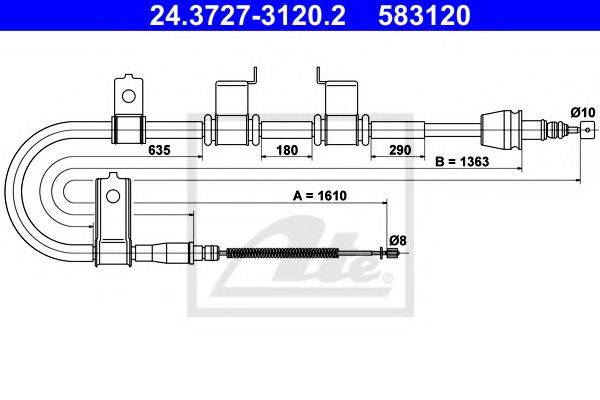 LPR C0669B Трос, стоянкова гальмівна система
