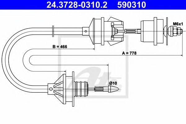 BENDIX 422634B Трос, управління зчепленням