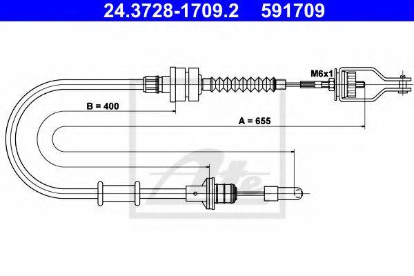 NISSAN 307706F610 Трос, управління зчепленням