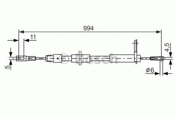 BOSCH 1987477629 Трос, стоянкова гальмівна система