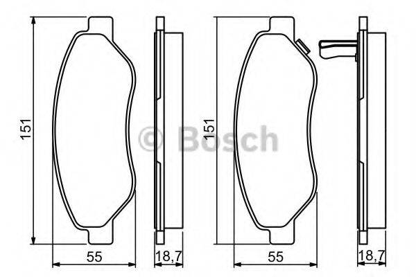 BOSCH 0986494345 Комплект гальмівних колодок, дискове гальмо