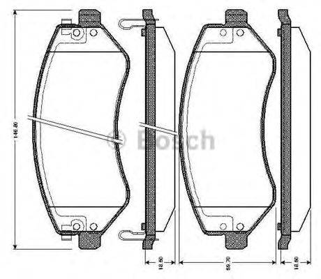 BOSCH 0986TB2826 Комплект гальмівних колодок, дискове гальмо