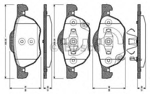 BOSCH 0986TB2873 Комплект гальмівних колодок, дискове гальмо