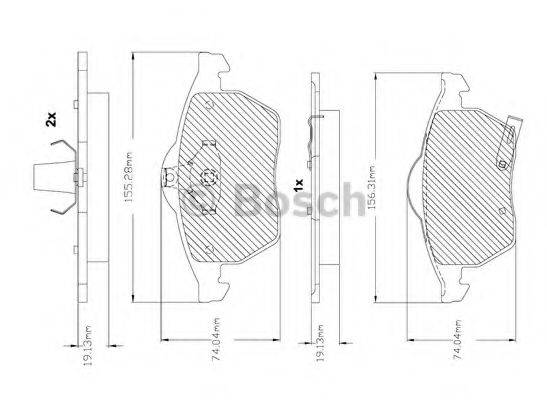 BOSCH F03B150293 Комплект гальмівних колодок, дискове гальмо