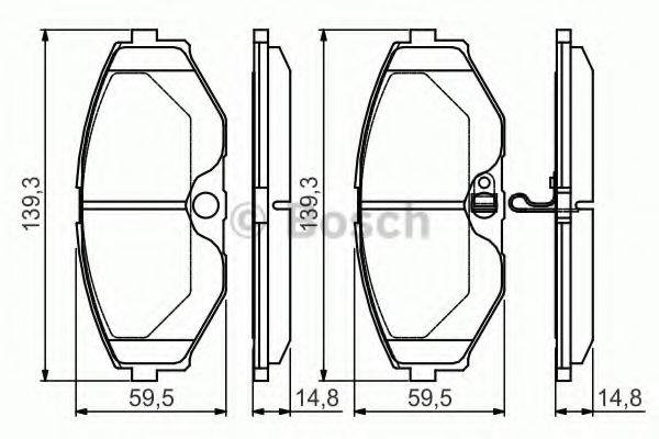 NISSAN AY040 NS063 Комплект гальмівних колодок, дискове гальмо