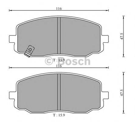 BOSCH 0986AB3057 Комплект гальмівних колодок, дискове гальмо