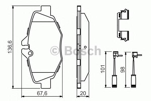 BOSCH 0986494647 Комплект гальмівних колодок, дискове гальмо