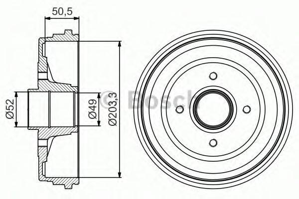 BOSCH 0986477206 Гальмівний барабан