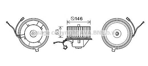 PRASCO VW8349 Електродвигун, вентиляція салону