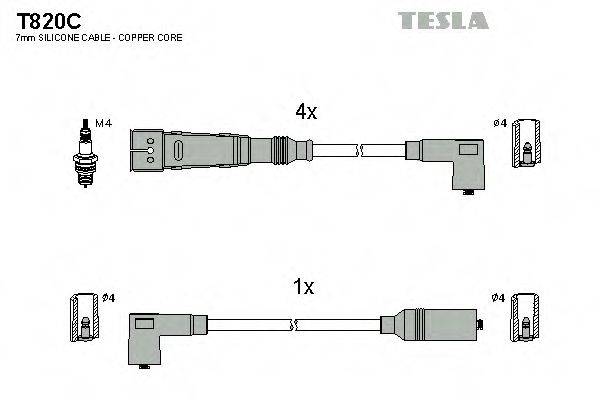 TESLA T820C Комплект дротів запалювання