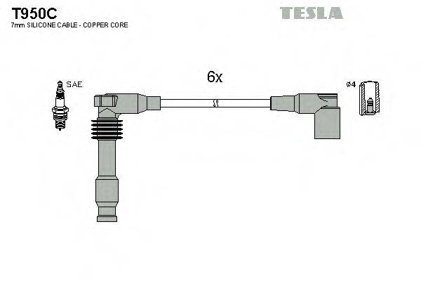 TESLA T950C Комплект дротів запалювання