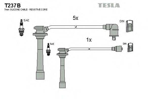 TESLA T237B Комплект дротів запалювання