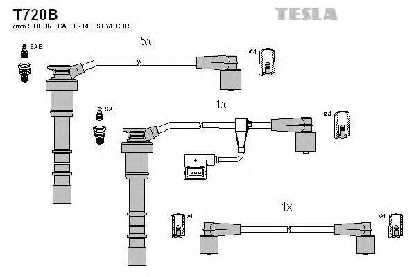 TESLA T720B Комплект дротів запалювання