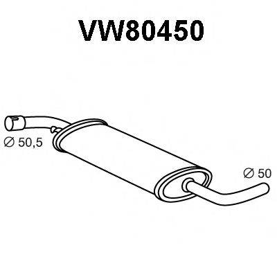 VENEPORTE VW80450 Передглушувач вихлопних газів; Середній глушник вихлопних газів