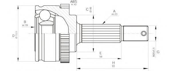 OPEN PARTS CVJ519710 Шарнірний комплект, приводний вал