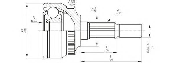 OPEN PARTS CVJ526310 Шарнірний комплект, приводний вал