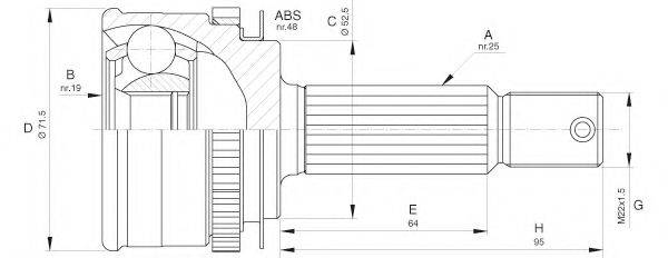 OPEN PARTS CVJ561810 Шарнірний комплект, приводний вал