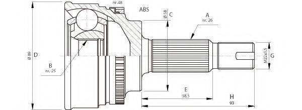 OPEN PARTS CVJ571710 Шарнірний комплект, приводний вал