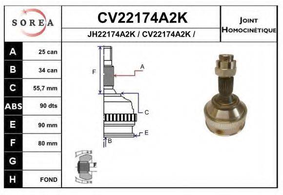 EAI CV22174A2K Шарнірний комплект, приводний вал