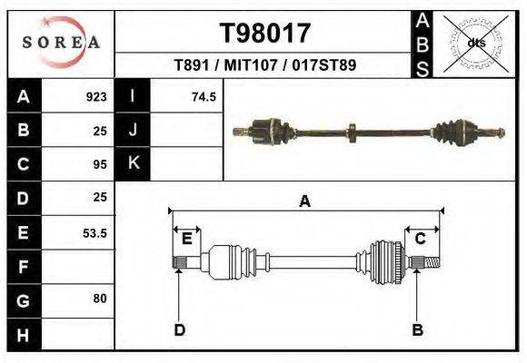 LOBRO 303801 Приводний вал