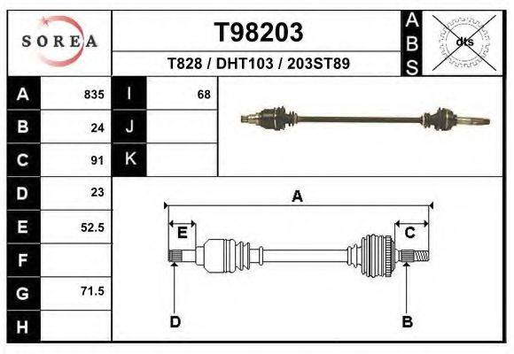 DA SILVA 92203T Приводний вал