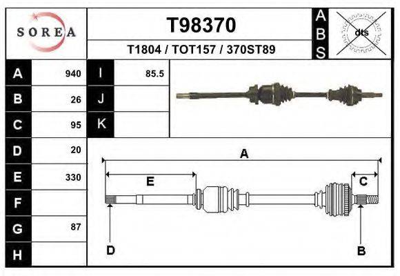 DEPA 3483800 Приводний вал