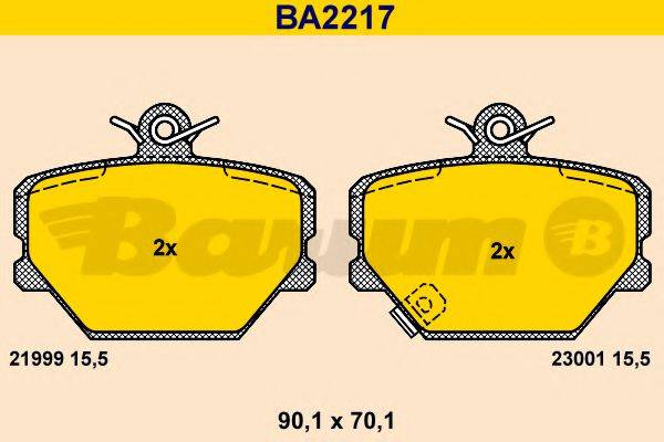 BARUM BA2217 Комплект гальмівних колодок, дискове гальмо