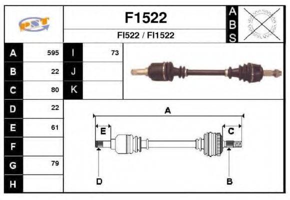 GENERAL RICAMBI FI3376 Приводний вал