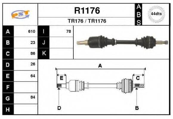 SNRA R1176 Приводний вал